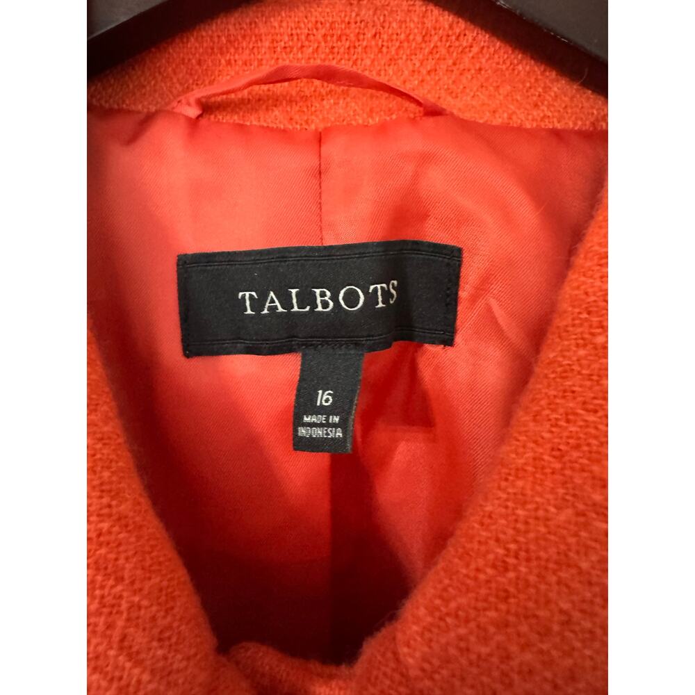 Talbots Wool Blend Button Front Orange Blazer Siz… - image 4